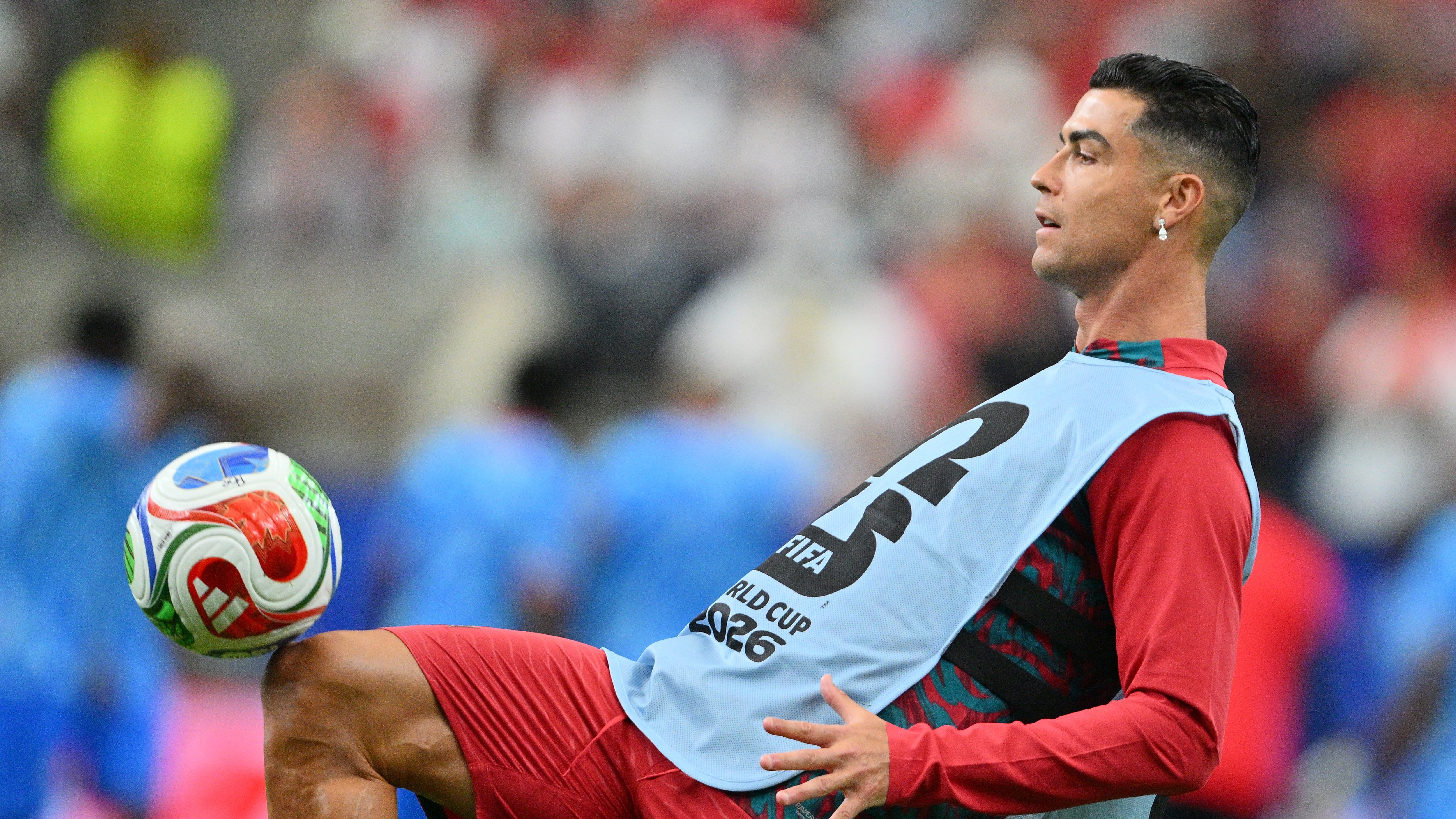FOTODELDÍA - HOUSTON (Estados Unidos), 17/06/2026.- El portugués Cristiano Ronaldo, durante el calentamiento antes del partido del Mundial FIFA 2026 que disputan Portugal y la República Democrática del Congo, en Houston. EFE/SAM WASSON