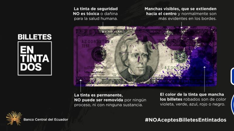 Billetes pintados que no serán aceptados