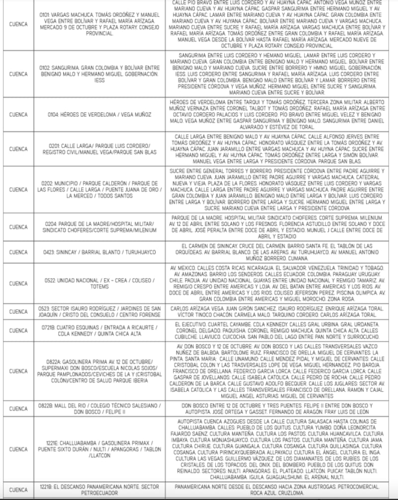 Cuenca: horarios de cortes de luz para este lunes 23 de septiembre.