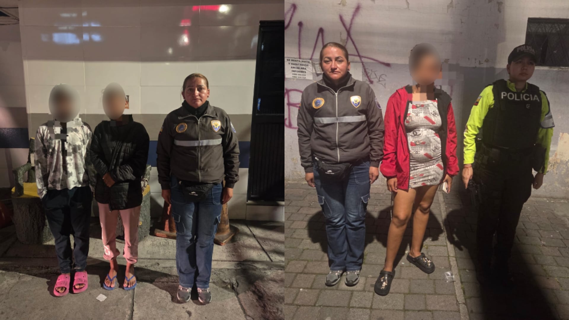 Menores en situación de riesgo fueron halladas en allanamientos en el norte de Quito