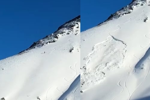 Impactante video muestra cómo un esquiador provoca avalancha y sobrevive milagrosamente