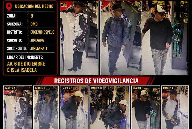 Rostros de los sospechosos de asalto y asesinato de empleado de supermercado en Quito se viralizan en redes sociales