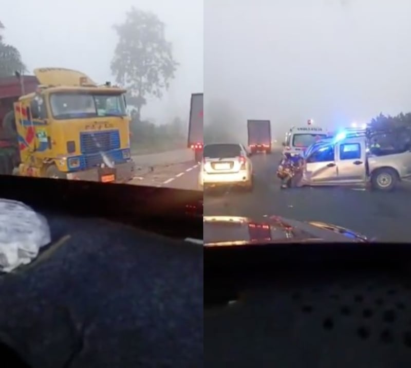Fuerte accidente de tránsito en la vía Santo Domingo antes del peaje