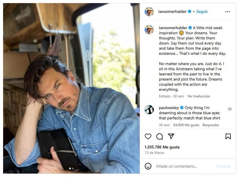 Ian Somerhalder lleva varios años retirado de la actuación