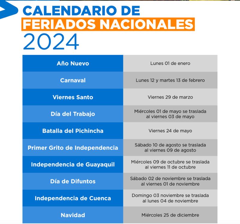 Feriados 2024