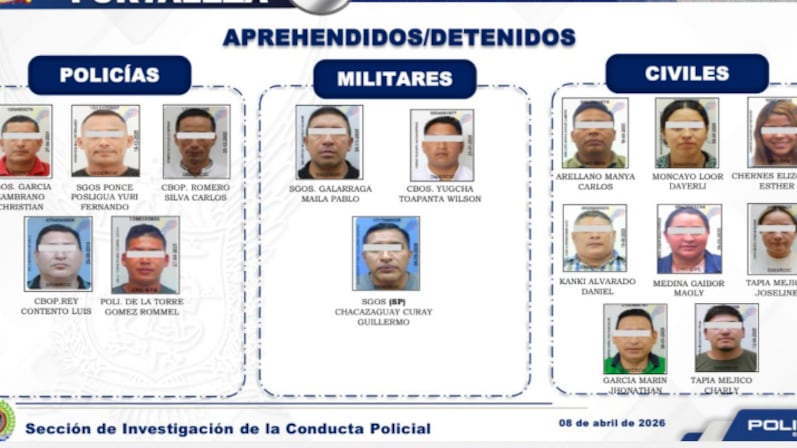 Caen cinco policías, tres militares en servicio activo por tráfico de hidrocarburos en Ecuador