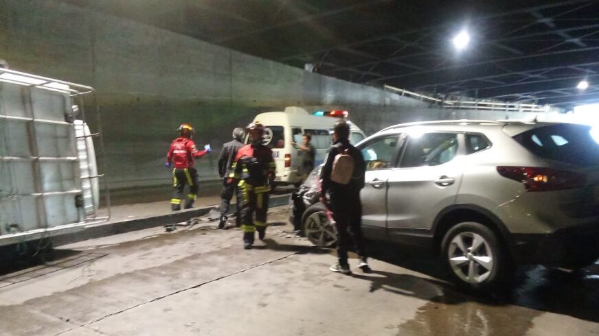 Accidente en el Túnel de San Diego en Quito deja un herido y causa cierre de vías