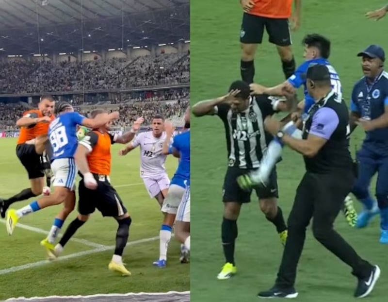 Jugadores de Cruzeiro y Atlético Mineiro protagonizan pelea histórica