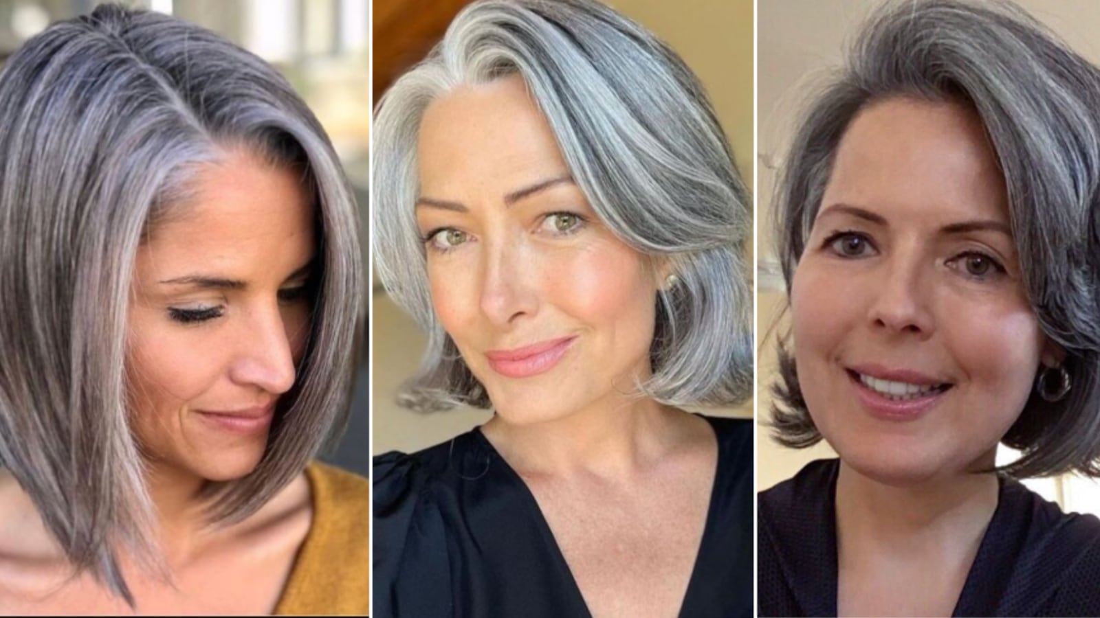 Mechas cenizas en cabello negro