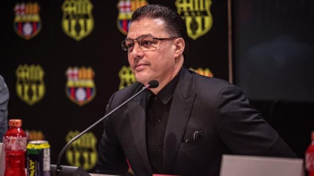 Alfaro Moreno en rueda de prensa con Barcelona SC