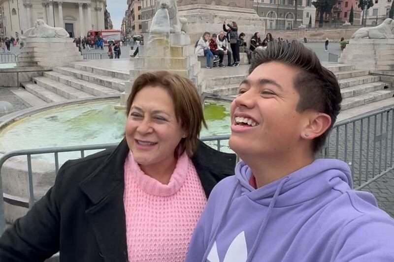 Alina Lozano y Jim Velásquez en Roma