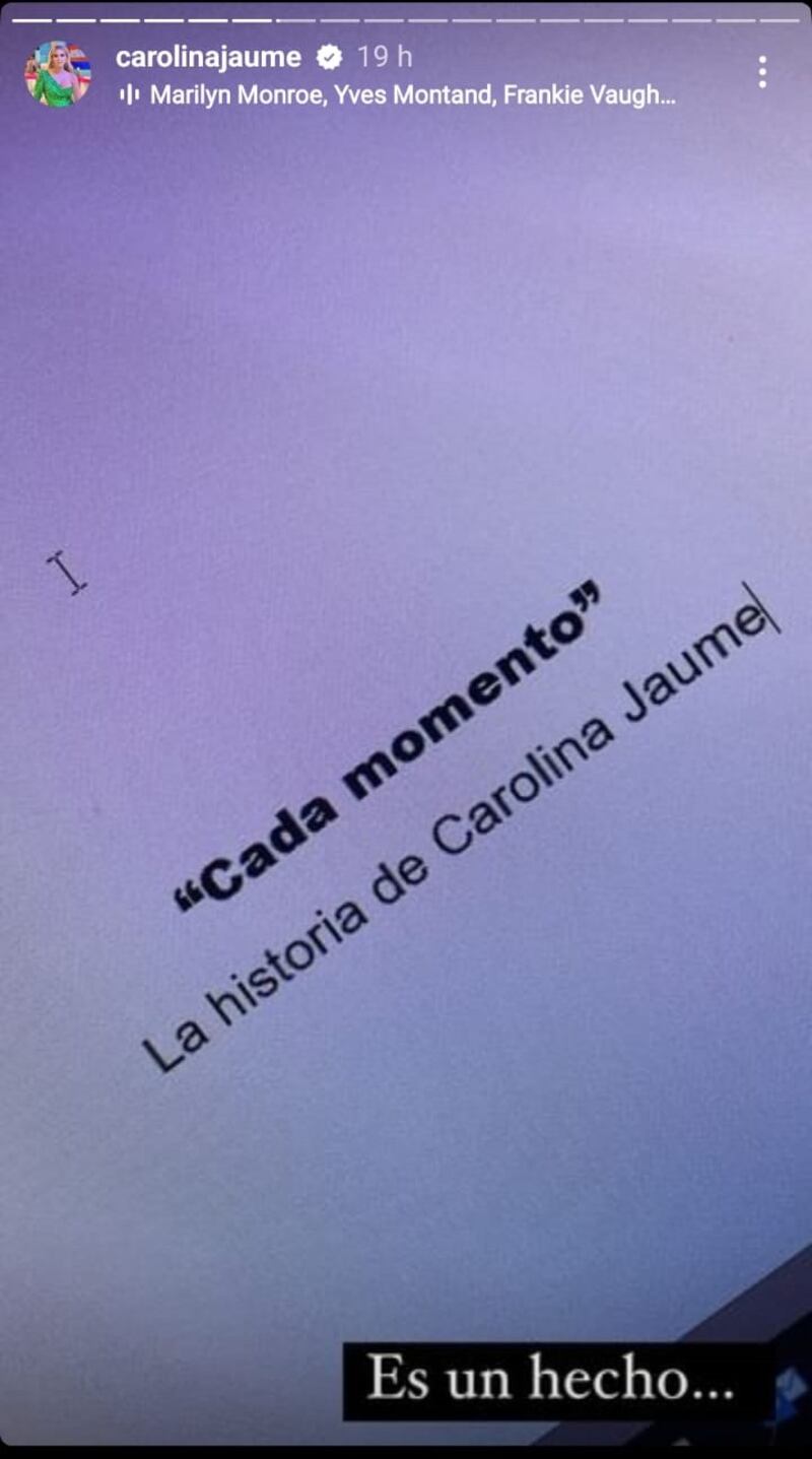 Historias de Instagram de Carolina Jaume
