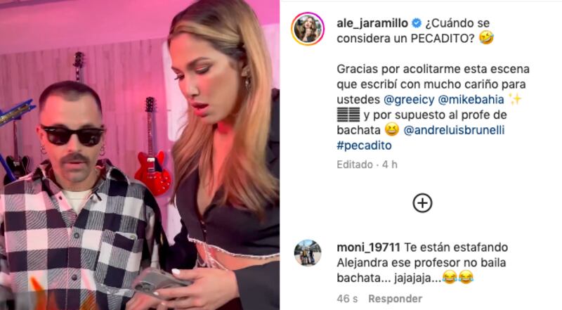 Alejandra Jaramillo junto a Greeicy y Mike Bahía "Pecadito"