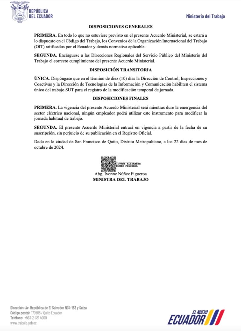 ¿En qué consiste acuerdo ministerial emitido por el Gobierno que permite la aplicación del pico y placa eléctrico?. Imagen: captura de pantalla