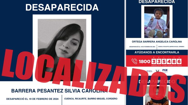 Localizaron a madre e hijos que fueron reportados como desaparecidos en Cuenca.