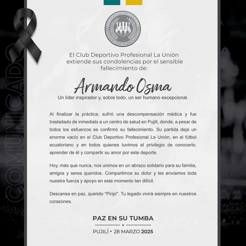 Fallece Armando ‘Piripi’ Osma, exasistente técnico de Ecuador