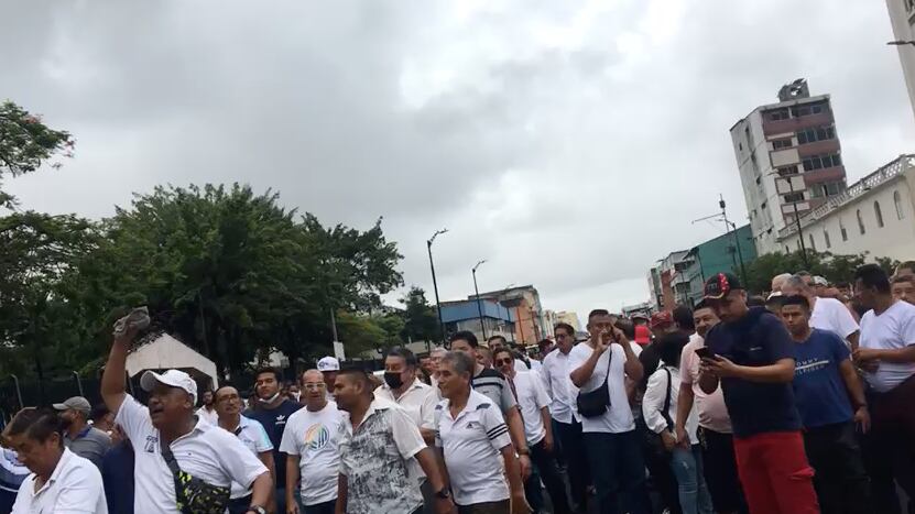 Marcha de transportistas en Guayaquil.