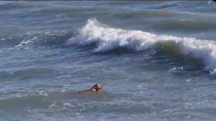 Rescate de un perro en el mar se vuelve viral tras la rápida acción de un vecino que ingresó al agua para salvarlo.