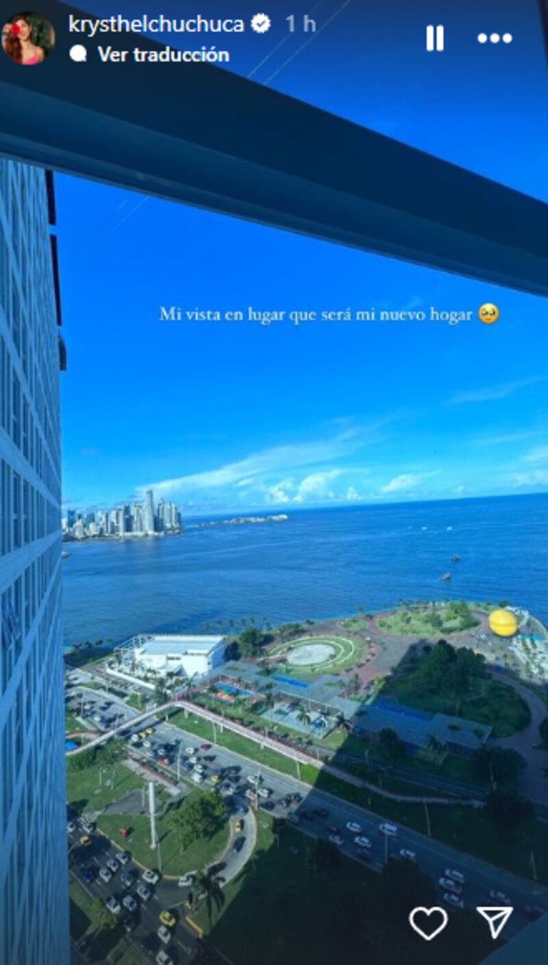 Captura de historia de Instagram de Krysthel Chuchuca