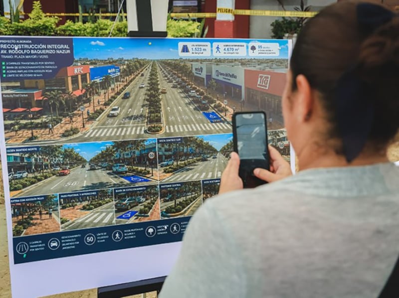 El Municipio de Guayaquil ejecuta una renovación integral del corredor comercial para mejorar la seguridad vial y la movilidad peatonal.