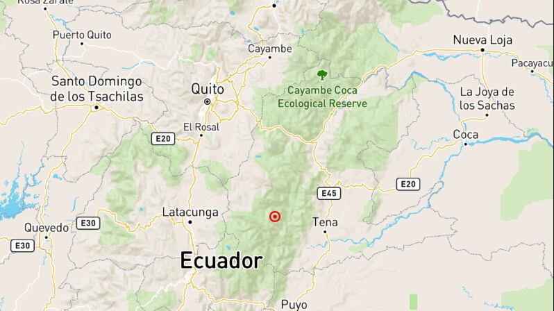 Sismo de magnitud 5.1 se registró cerca de Tena, provincia de Napo