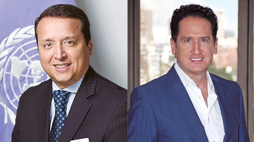 Alex Mejía, Director de la División de Unitar; y Hernán Cueva, CEO de Metro Ecuador.