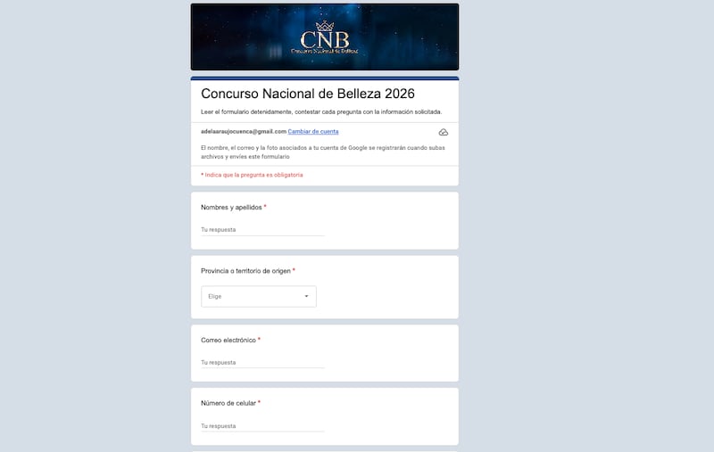 inscripciones concurso de belleza Miss Universe Ecuador 2026