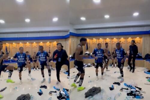 El baile de la clasificación: jugadores de Independiente del Valle celebraron al ritmo de Jombriel