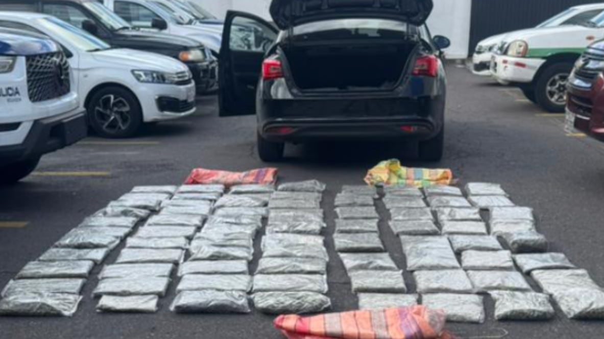 Llevaba a bordo de un vehículo 100 planchas de marihuana ocultas en varios sacos en el norte de Quito