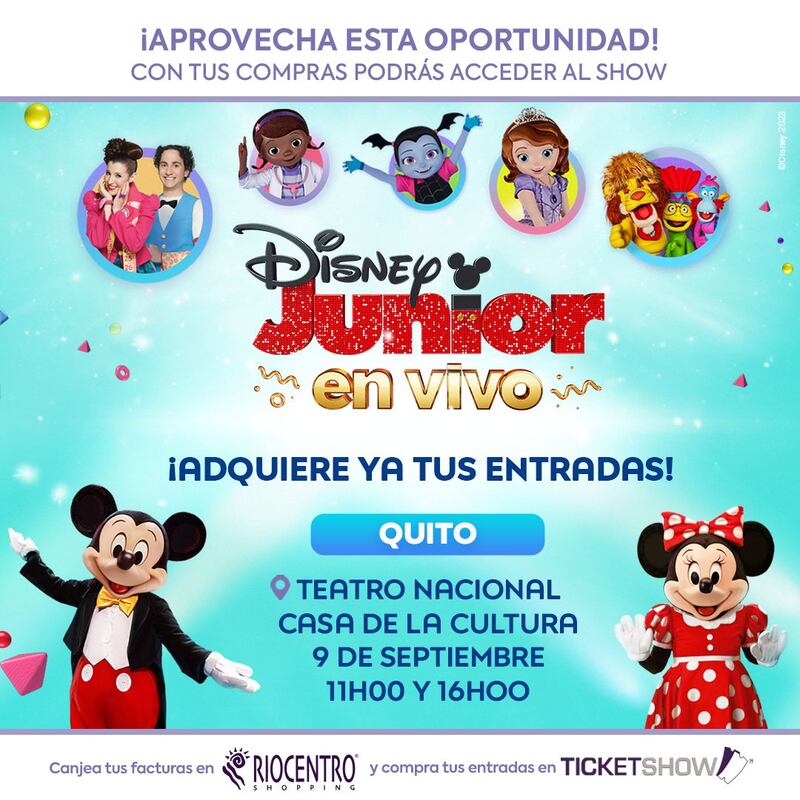 Disney Junior en vivo llega por primera vez a Ecuador