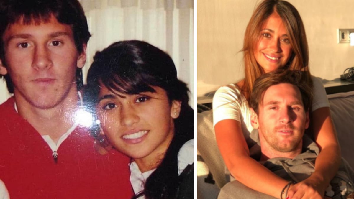 Lionel Messi y Antonela Roccuzzo antes y después