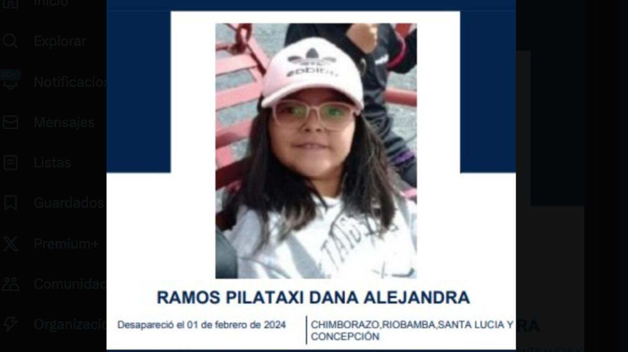 El último mensaje que recibió la niña Dana Ramos antes de su desaparición en Riobamba