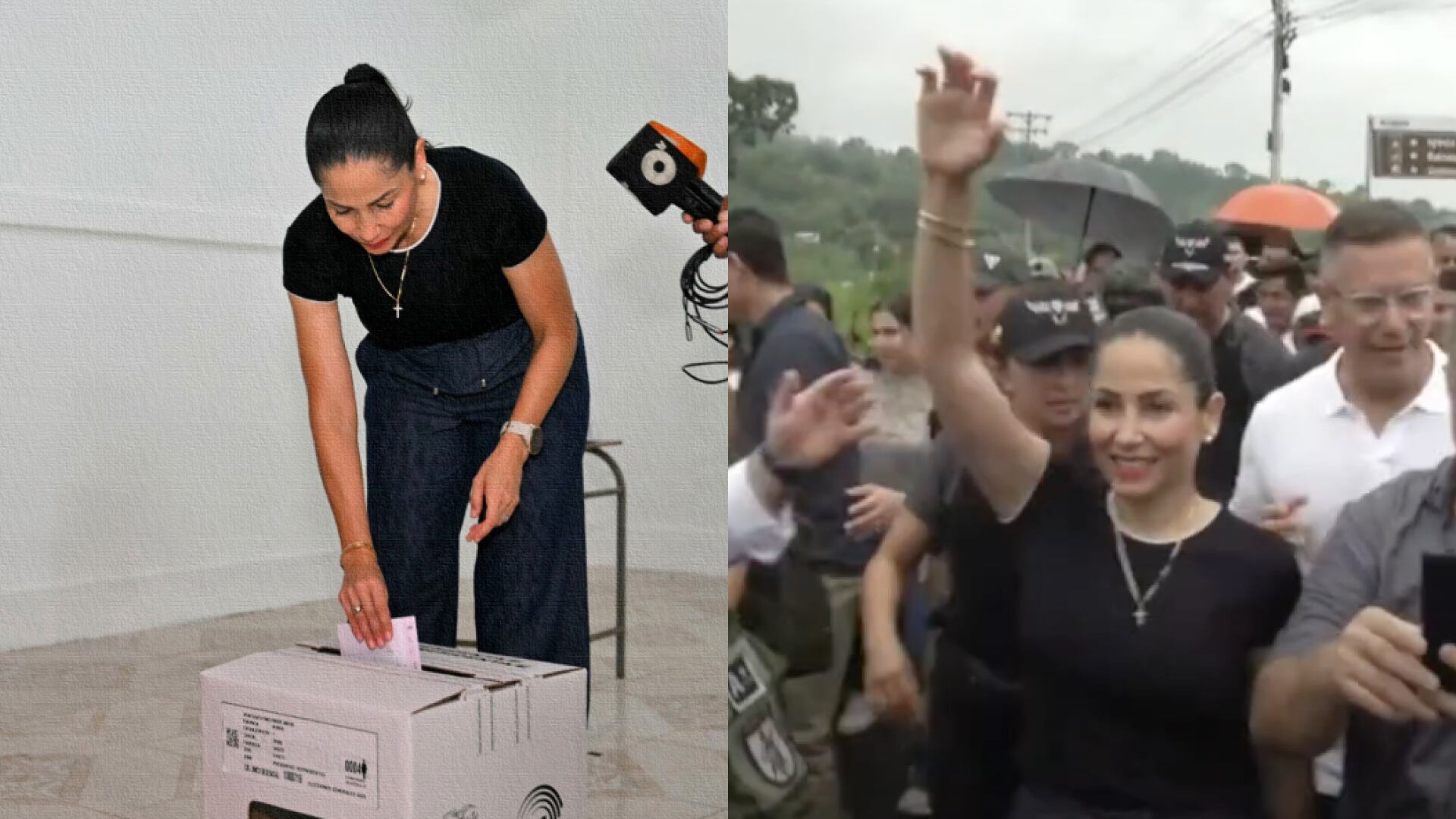 Luisa González votó acompañada de simpatizantes de la Revolución Ciudadana