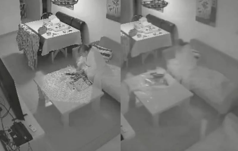 El momento en que una abuelita escapa tras un misil que impactó cerca de su casa, en Israel