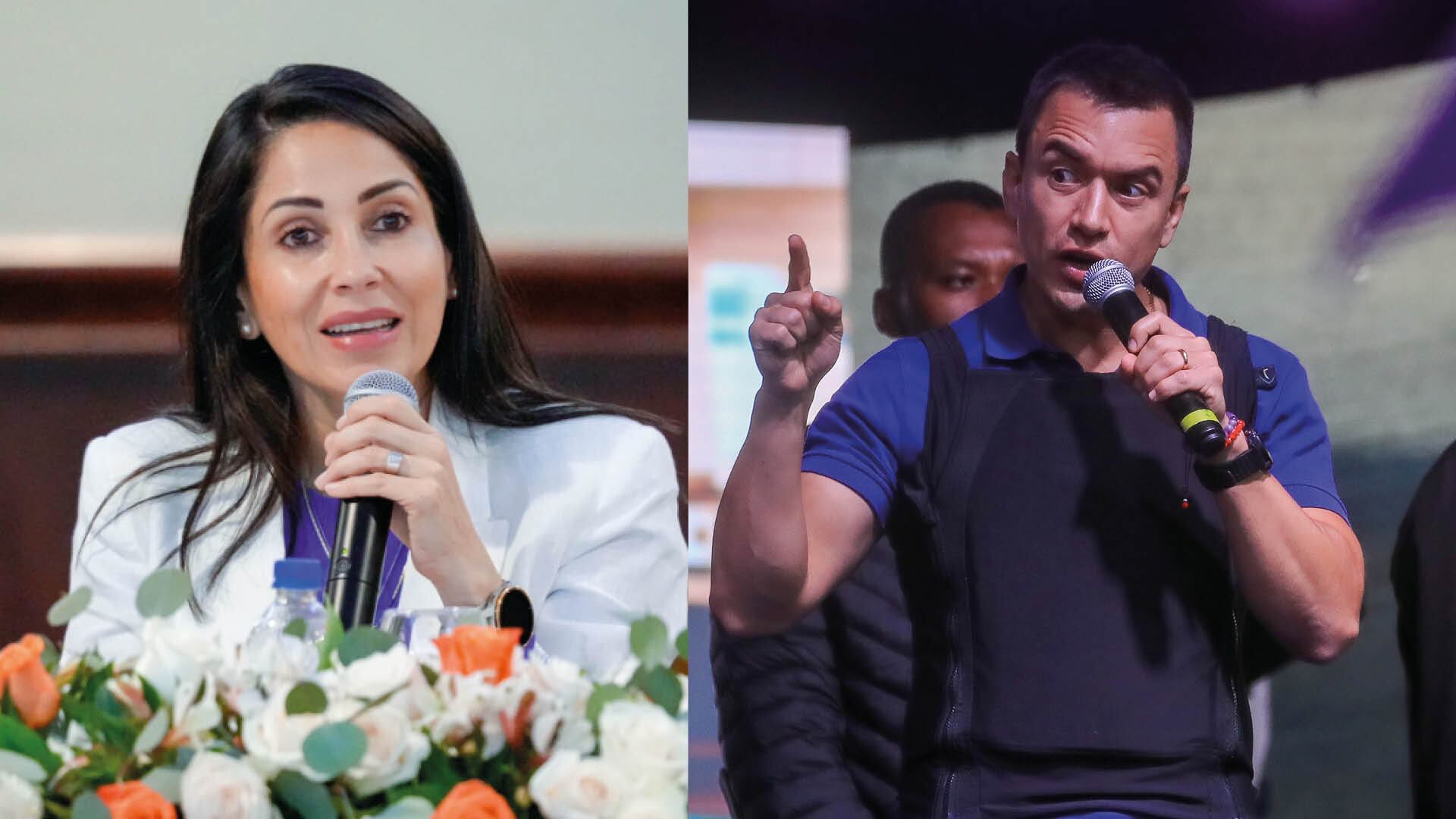 Daniel Noboa y  Luisa González.