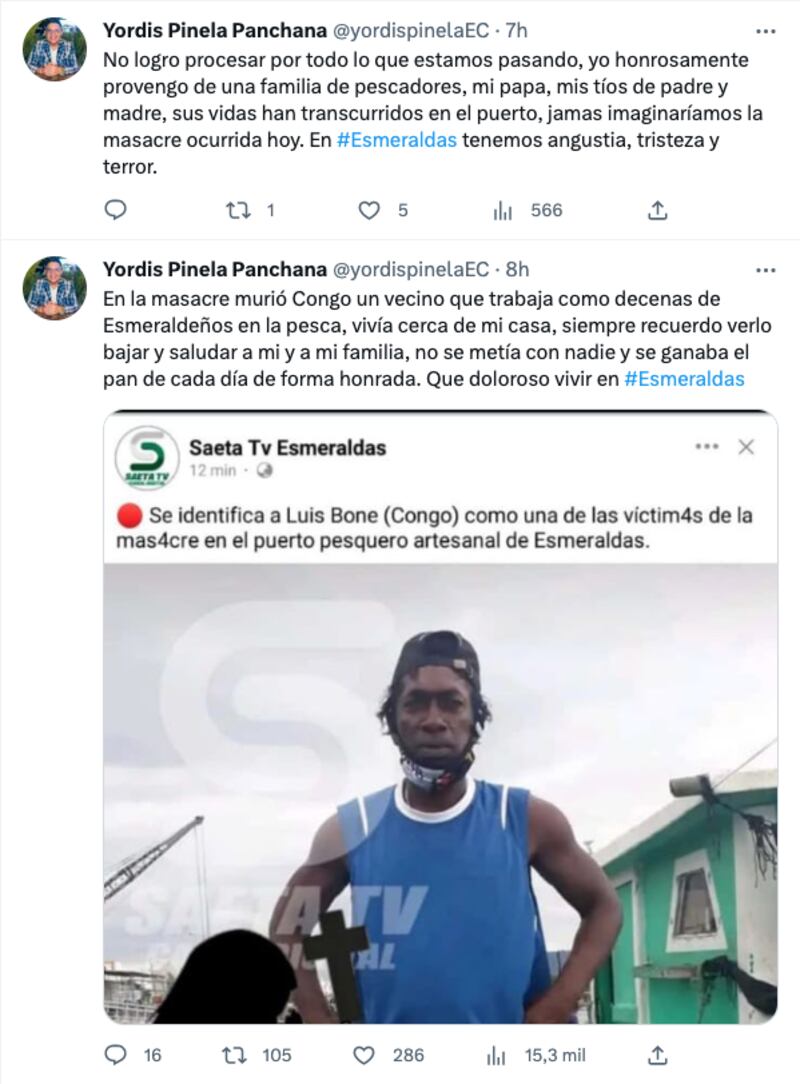 Masacre en puerto pesquero de Esmeraldas