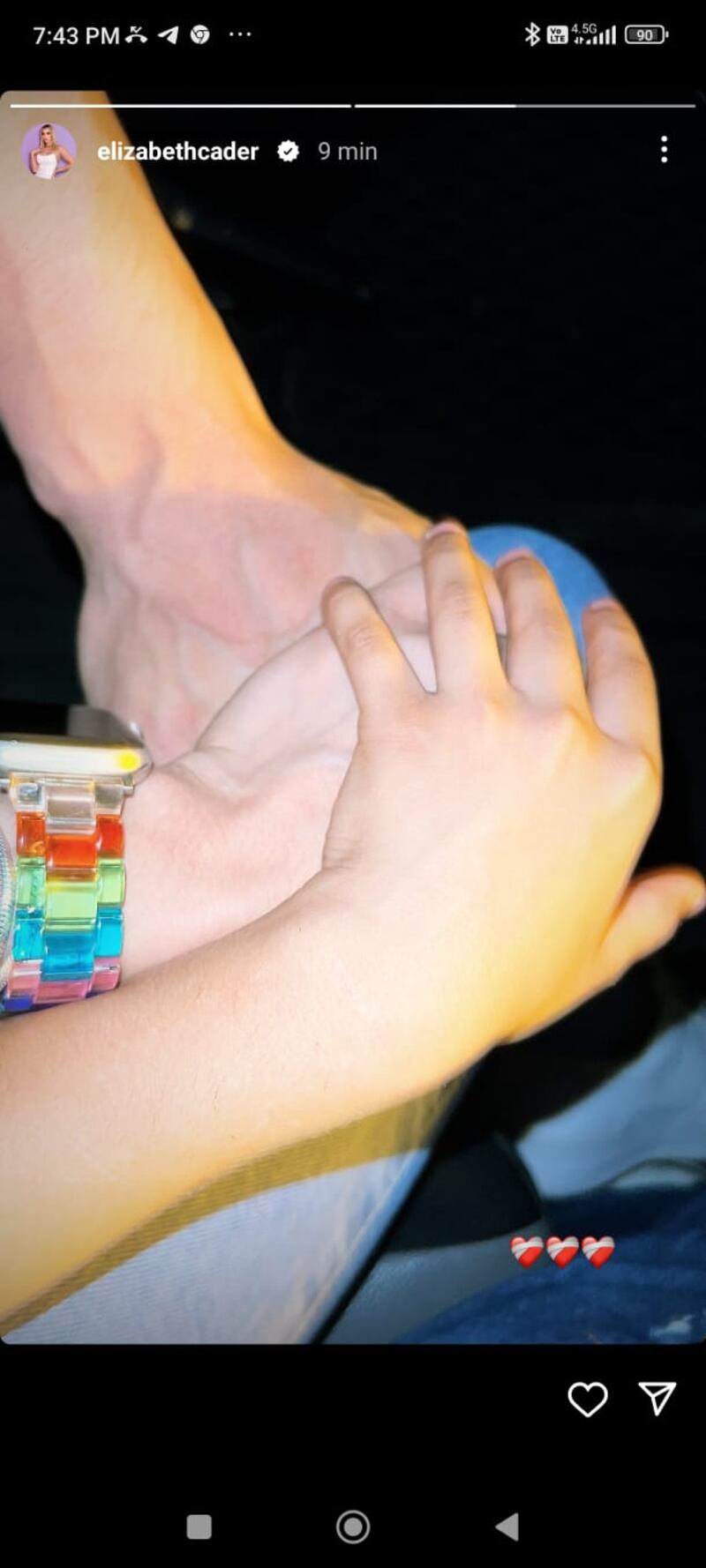 La publicación de Elizabeth Cadera tras la perdida de su bebé.