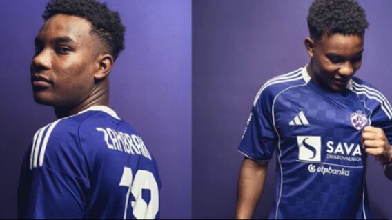 Óscar Zambrano en la presentación del NK Maribor