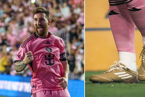 Leo Messi estrena zapatos diseñados en colaboración con Bad Bunny