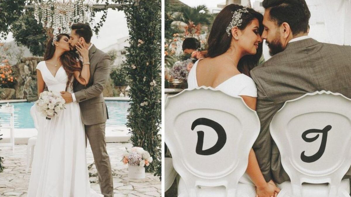 Dayanata Peralta lució un vestido blanco diseñado por Julio Mora (Foto: captura de Internet)