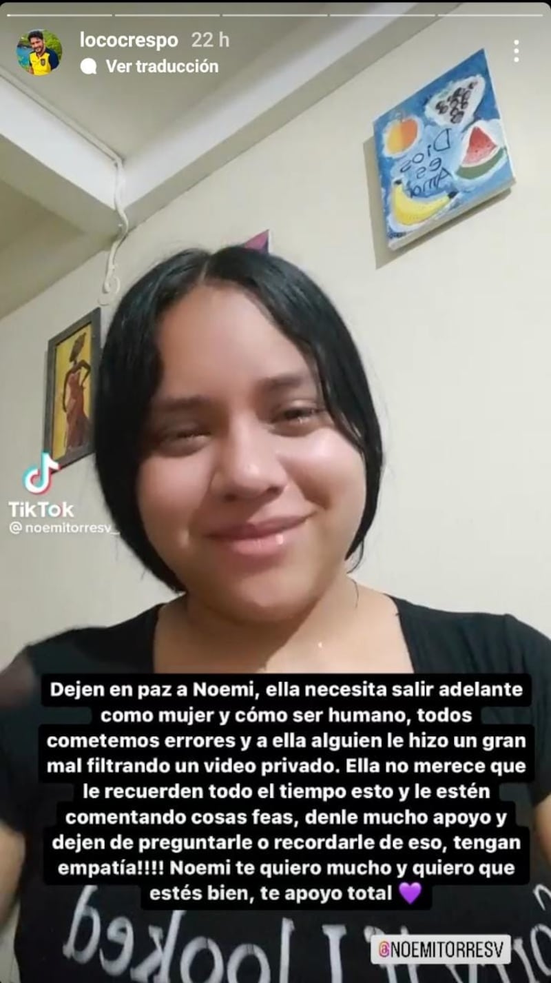 Loco Crespo pide que dejen en paz a Noemi Torres