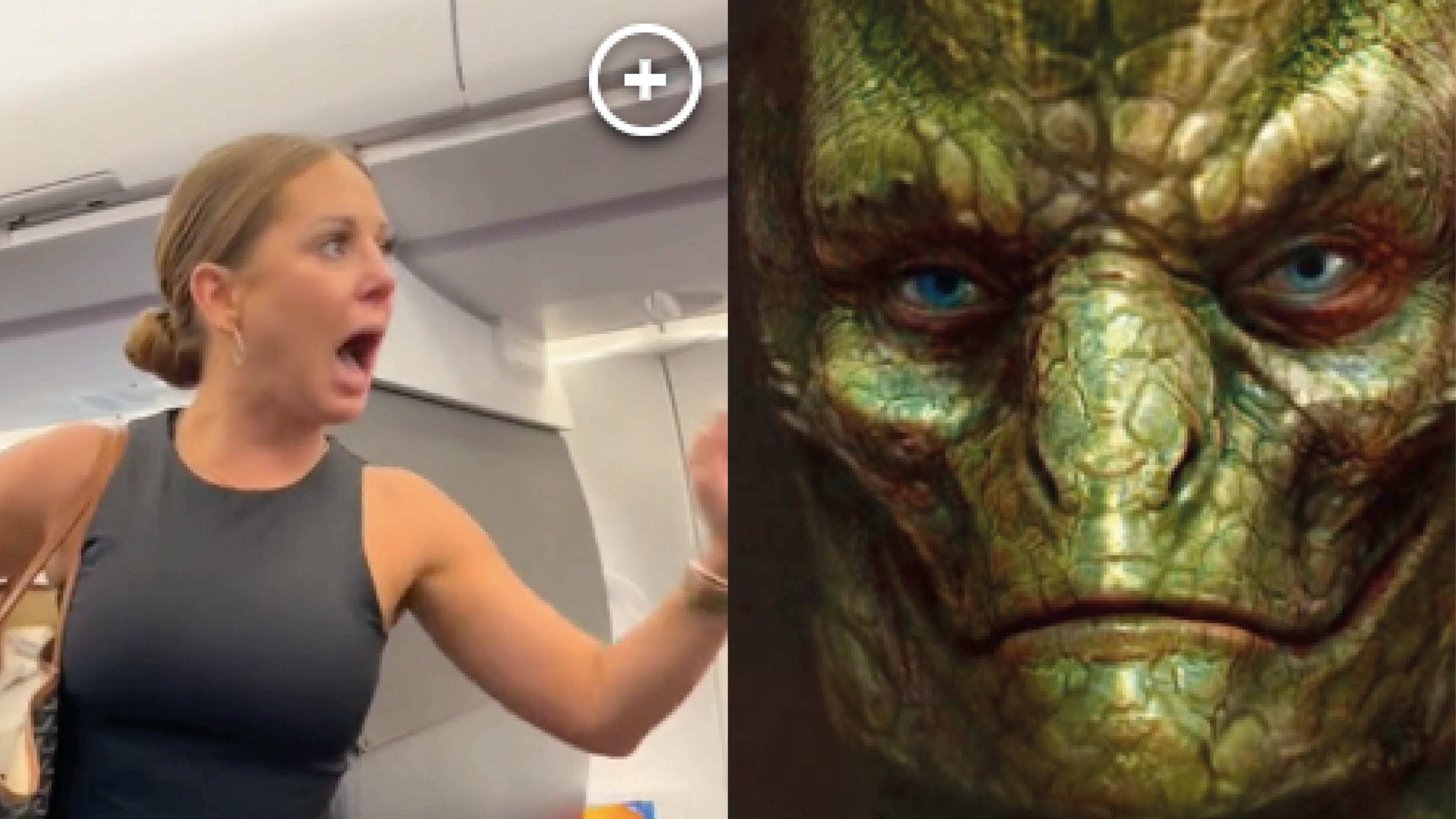 Mujer se bajó de un avión después de ver un ente no real