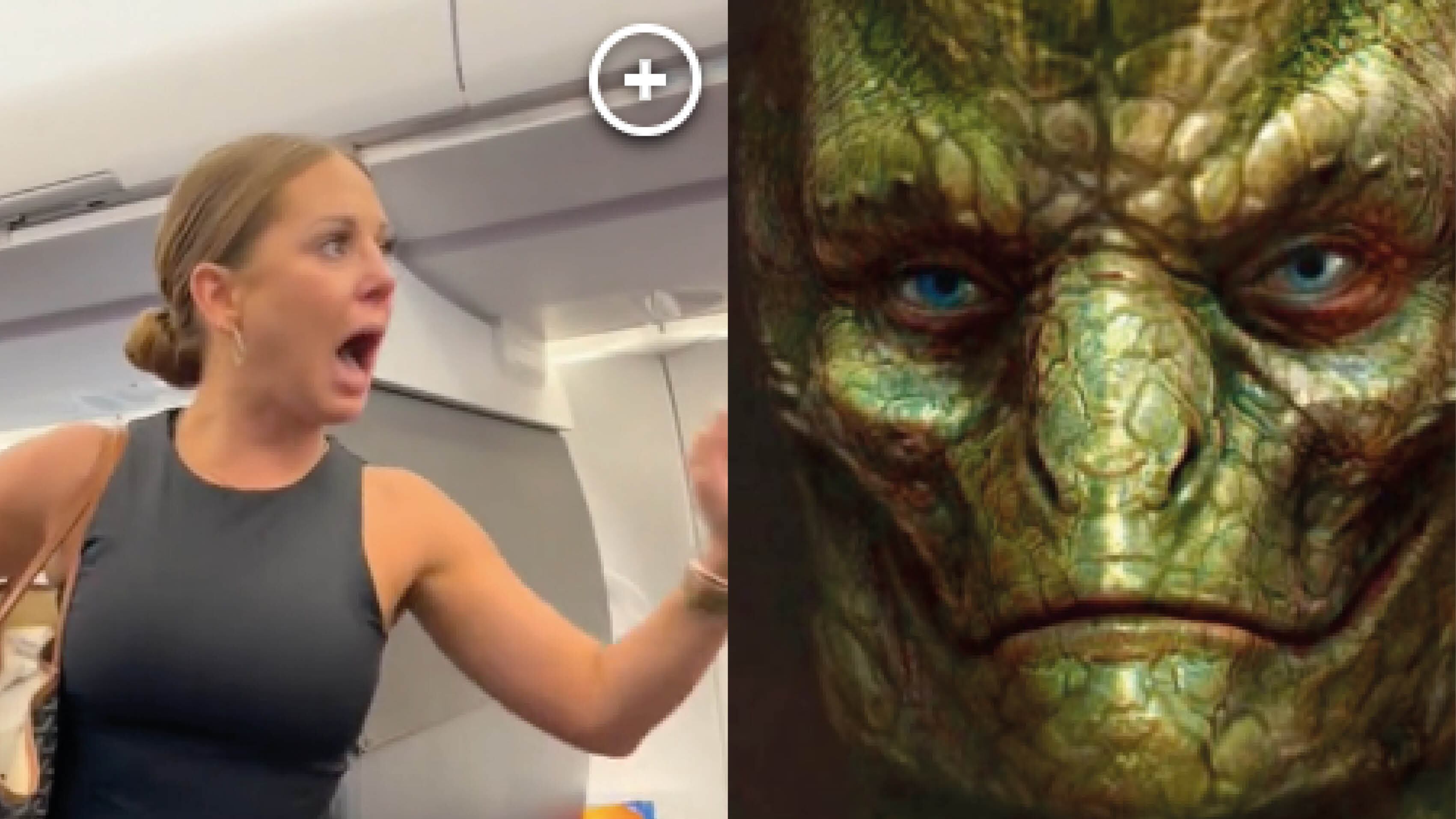 Mujer se bajó de un avión después de ver un ente no real