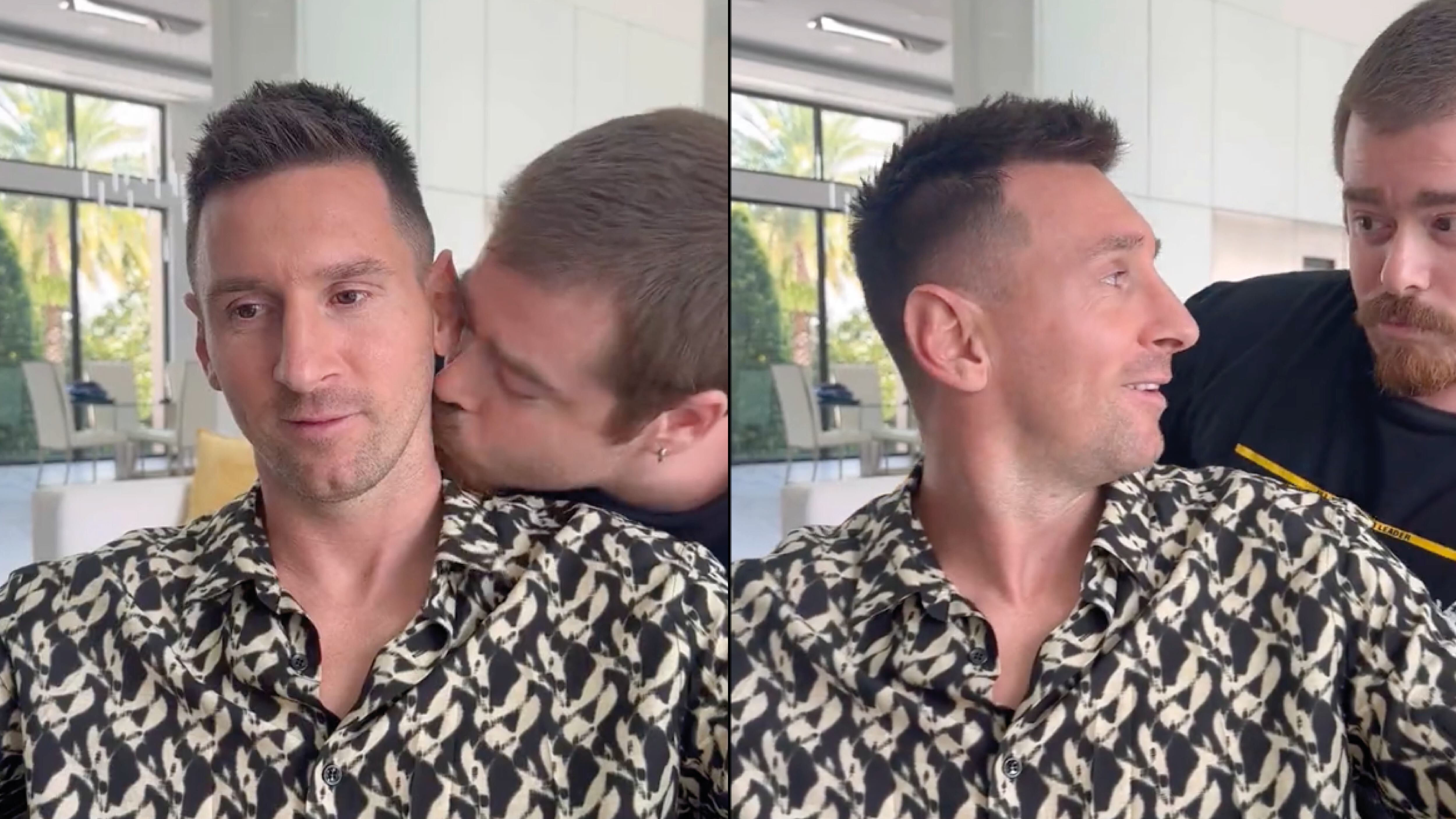 ¡Directito al cuello! Comediante argentino le robó un beso a Messi y reveló a qué huele el astro del fútbol