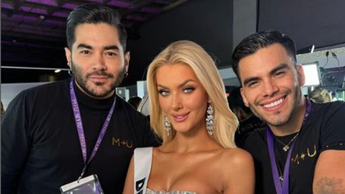 El es Byron Villamar, ecuatoriano que maquilló a la Miss Universo 2024