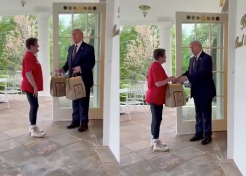 Donald Trump realizó un pedido de comida rápida desde la Casa Blanca.