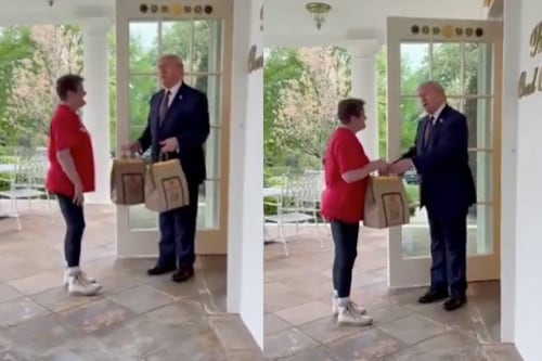 Trump pidió comida rápida desde la Casa Blanca y sorprendió a la repartidora con una jugosa propina