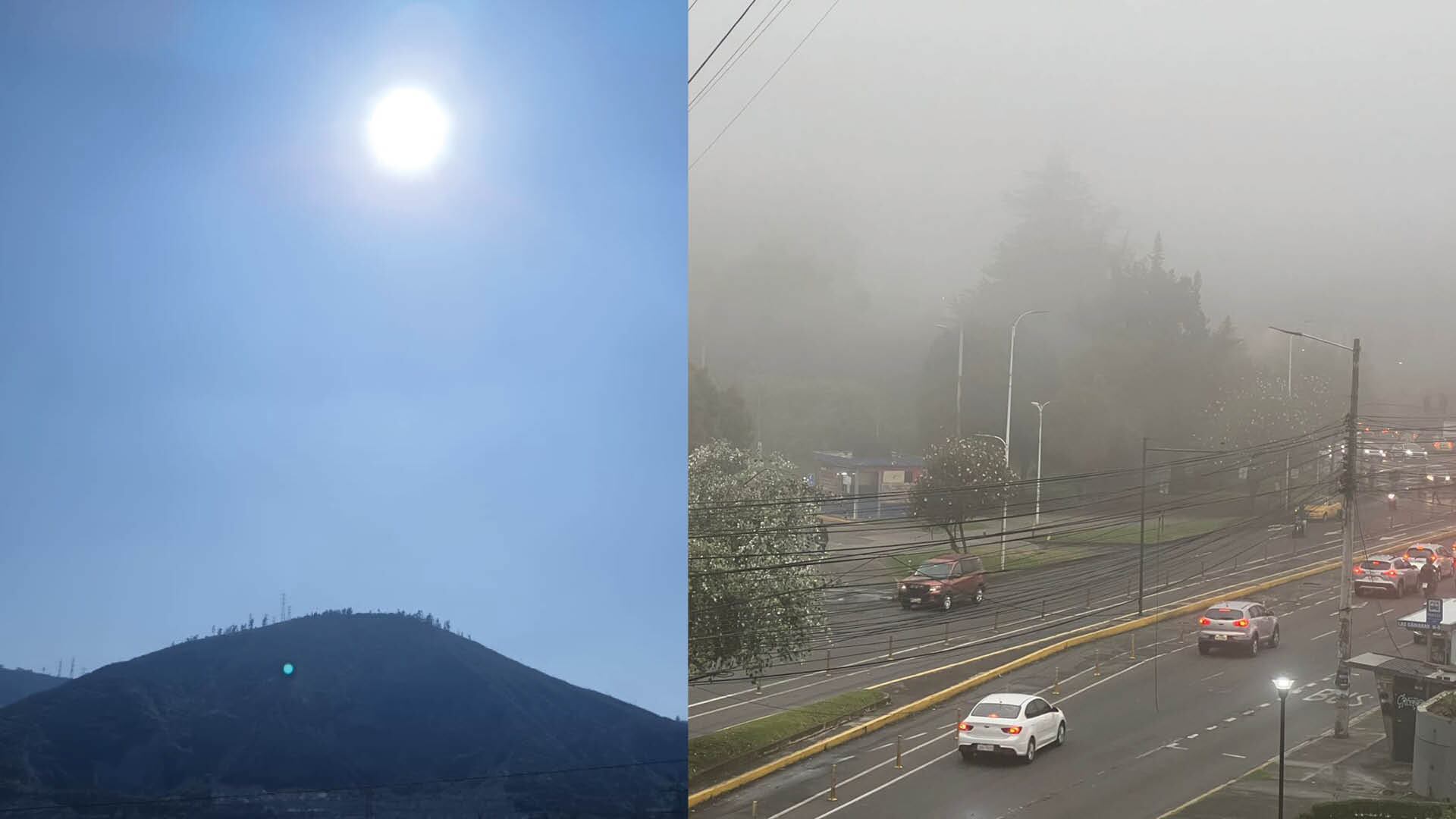 Sol y lluvia en Quito (29 de enero y 5 de febrero respectivamente)