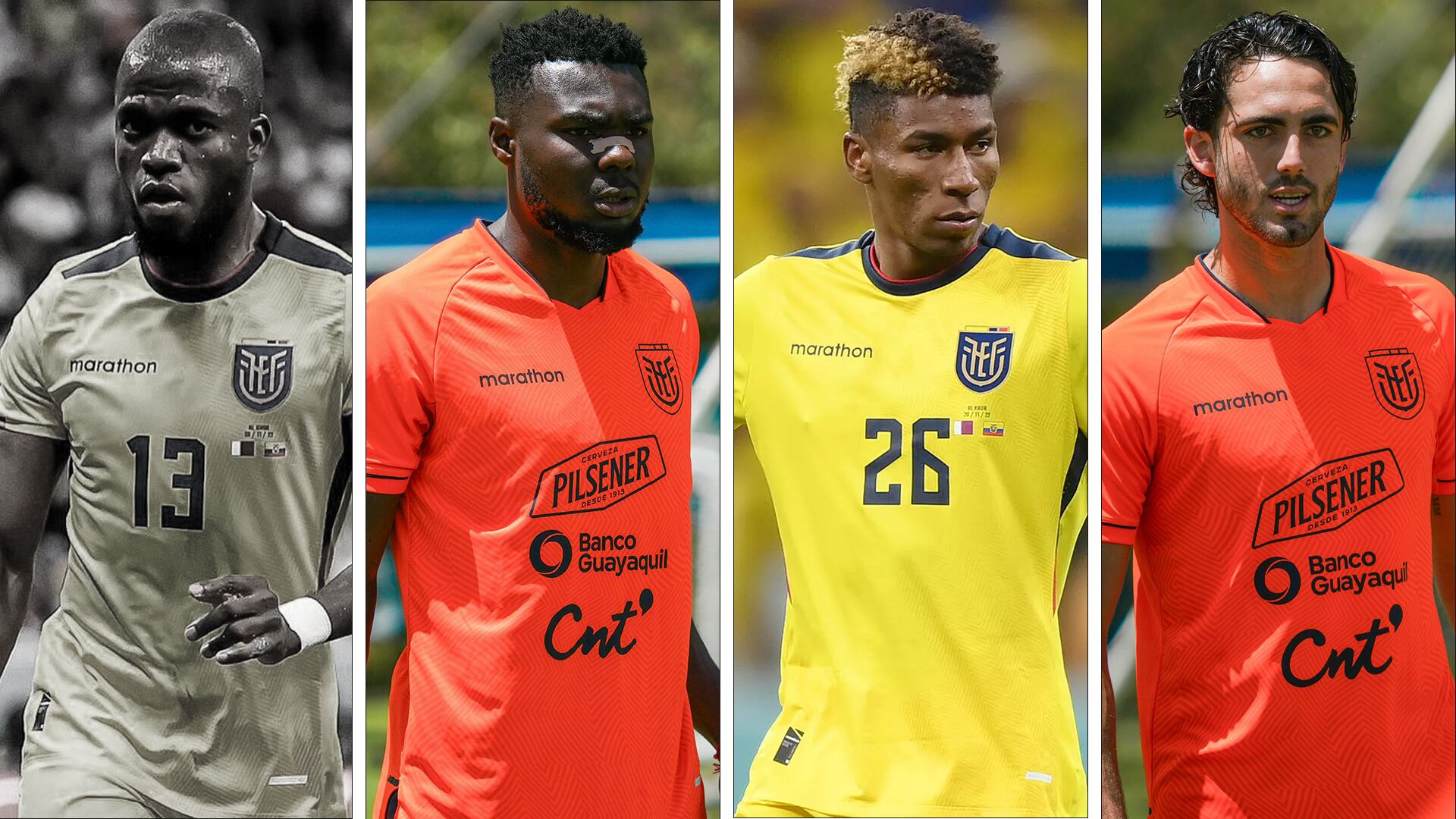 Enner Valencia, Jordy Caicedo, Kevin Rodríguez y Leonardo Campana con Ecuador