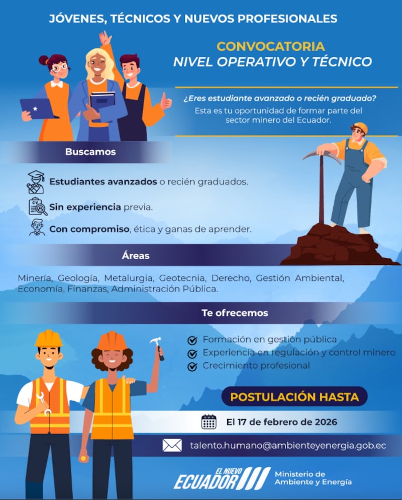 Ministerio de Energía abre vacantes